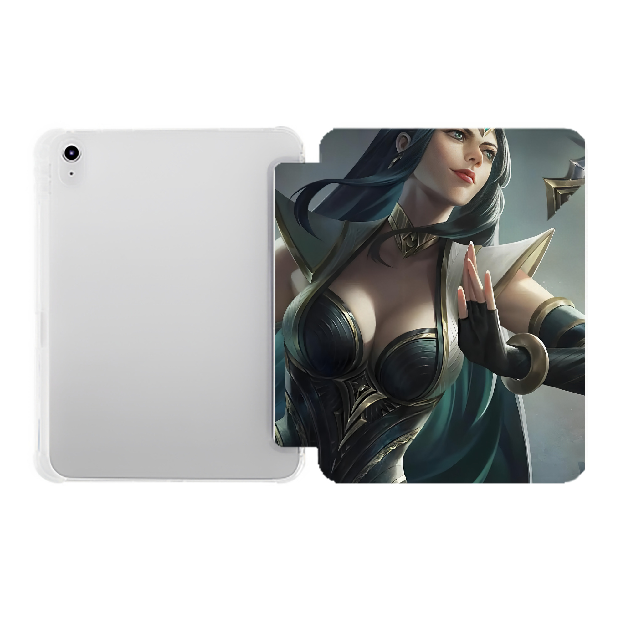 （画像用） リーグ・オブ・レジェンド League of Legends LOL IPad ケース ペン収納付き 三つ折りスタンド PUレザー×シリコン 対応機種9.5/10.5/10.9インチ